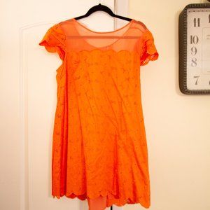 Free People Orange Baby Doll Dress